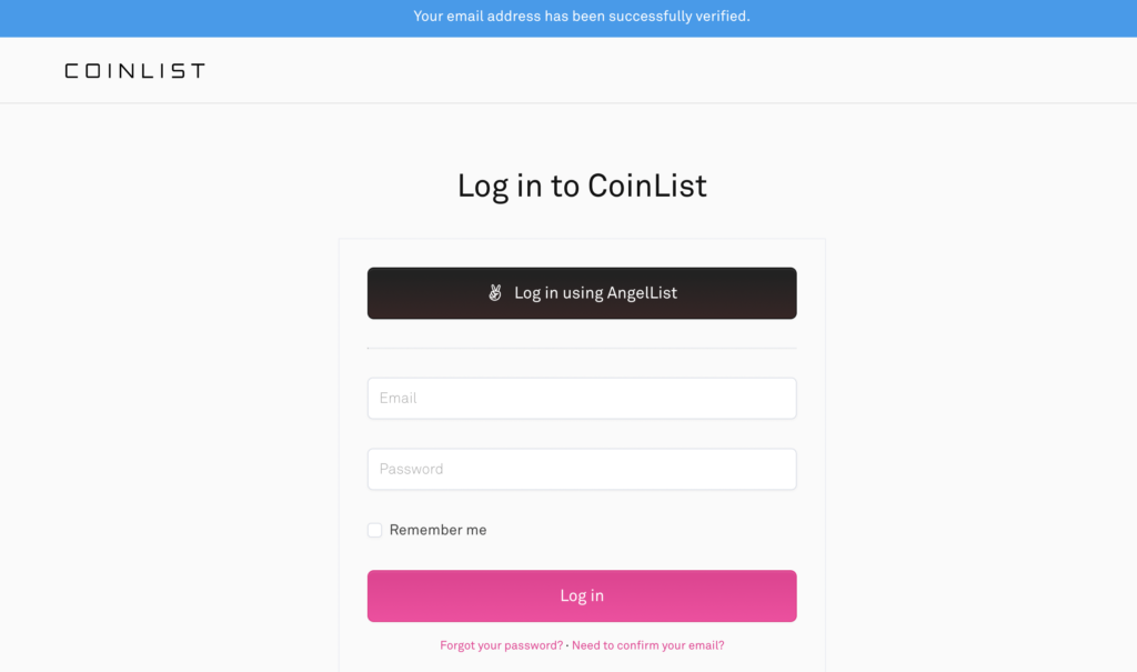 幣圈版的股票抽籤“ICO”是什麼? 新手必備的ICO平台Coinlist-註冊教學 7 6點信後輸入帳號 1